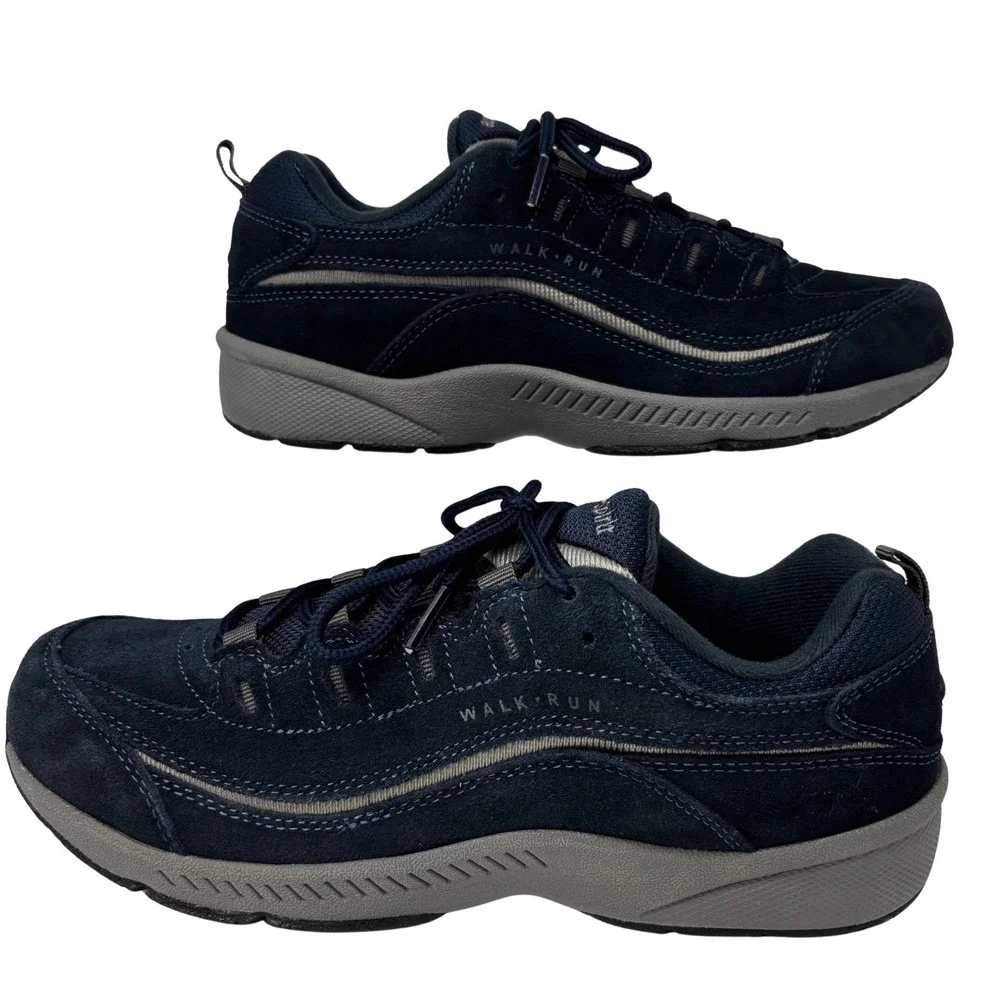 Easy‎ Spirit Romy Women's Size 8.5 W Walking Shoes Navy Suede Comfort Sneakers